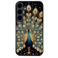 Coque noire taperso pour galaxy A06 A16 A26 A36 A56 avec motif paon mandala protection antichoc personnalisée