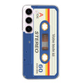 Coque taperso pour galaxy S21 et PLUS ULTRA FE personnalisable avec motif cassette bleu protection antichoc personnalisée