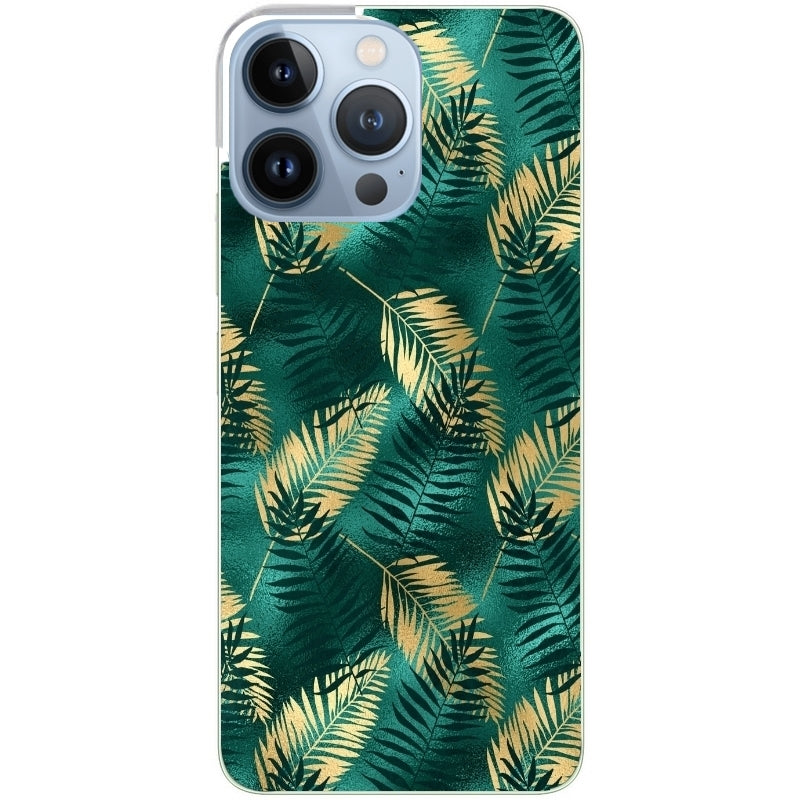Coque taperso pour Iphone 14 et PRO PLUS PRO MAX avec motif palmier vert protection antichoc personnalisée