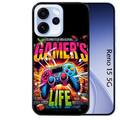 Coque noire taperso pour OPPO Reno 15 et F FS 5G avec motif gamer life protection antichoc personnalisée