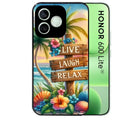 Coque noire pour Honor 600 LITE avec motif tropical vacances protection antichoc personnalisée