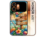 Coque noire taperso pour Honor 600 et 600 PRO avec motif tropical vacances protection antichoc personnalisée
