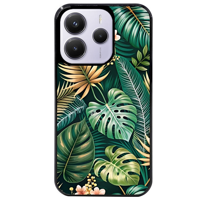 Coque noire taperso pour Redmi Note 14 et PRO PLUS 4G 5G avec motif jungle dore protection antichoc personnalisée