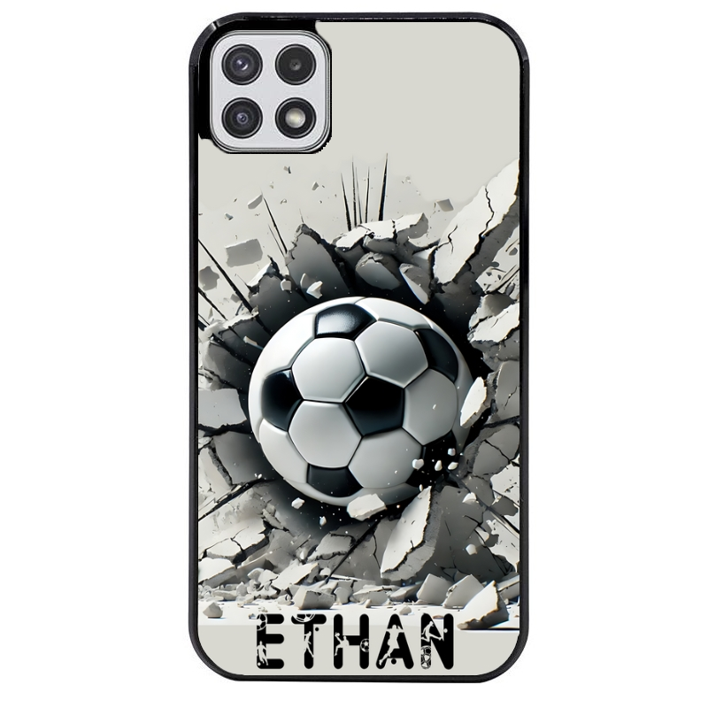 Coque noire taperso pour galaxy A22 A32 A52 A52S 4G 5G  avec motif foot beton personnalisee protection antichoc personnalisée