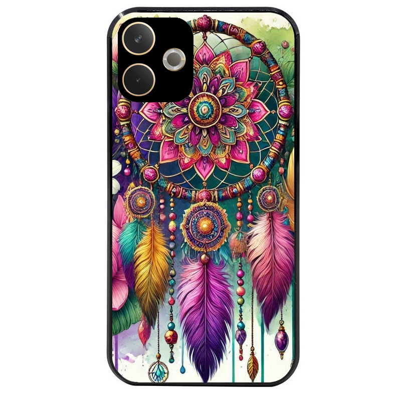 Coque noire taperso pour OPPO A5 PRO 4G et 5G avec motif dreamcatcher et mandala protection antichoc personnalisée