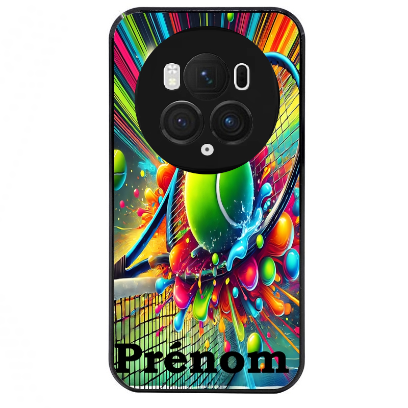 Coque noire taperso pour Magic 5 6 LITE et PRO avec motif tennis color personnalisee protection antichoc personnalisée