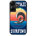 Coque noire taperso pour Redmi 13 4G avec motif hawaii et surf protection antichoc personnalisée