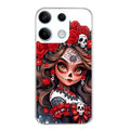 Coque taperso pour POCO X6 5G avec motif tete de mort calavera rouge protection antichoc personnalisée