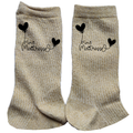 Chaussettes paillettes doré motif maitresse merci