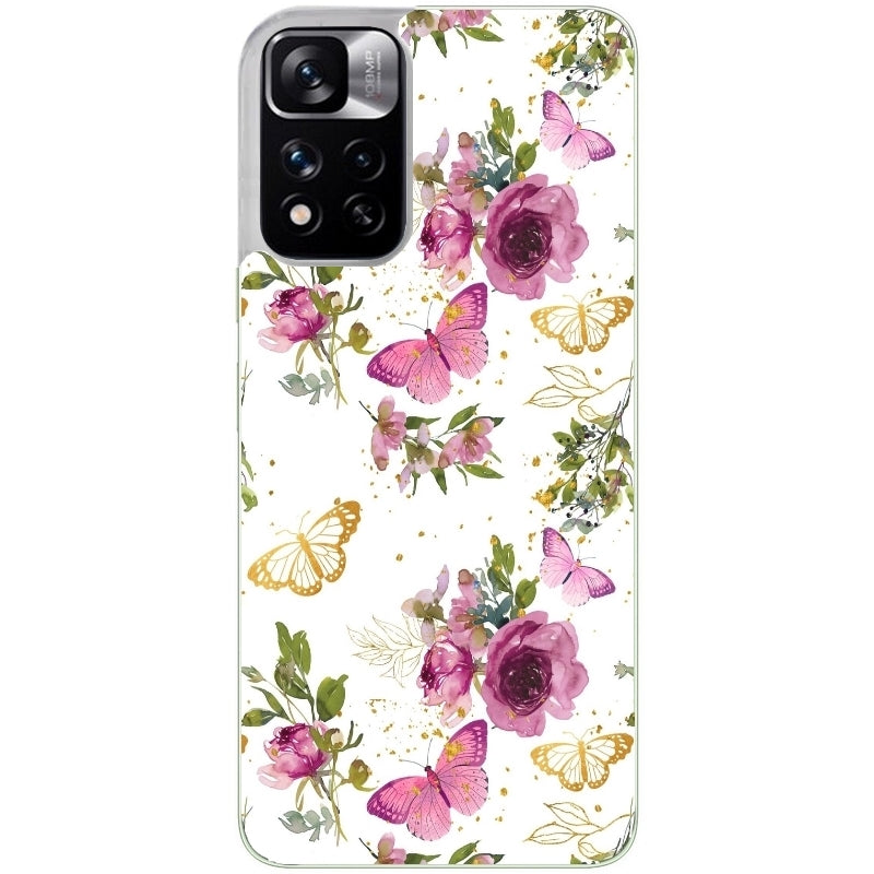 Coque taperso pour Redmi Note 12 4G 5G PRO 4G avec motif fleur et papillon protection antichoc personnalisée