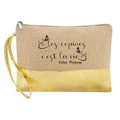 Pochette personnalisée les copines c'est la vie en jute et doré en jute et doré