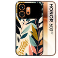 Coque noire taperso pour Honor 600 et 600 PRO avec motif vintage et fleur protection antichoc personnalisée