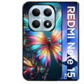 Coque noire taperso pour Redmi Note 15 et PRO PLUS 4G 5G avec motif papillon arc protection antichoc personnalisée