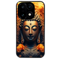 Coque noire taperso pour OnePlus 15 avec motif bouddha et fleur protection antichoc personnalisée