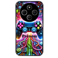 Coque noire taperso pour POCO C75 avec motif gamer electro personnalisee protection antichoc personnalisée