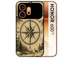 Coque noire taperso pour Honor 600 et 600 PRO avec motif voyage et boussole protection antichoc personnalisée