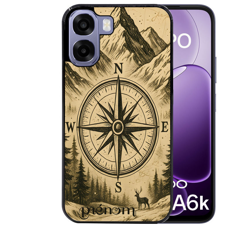 Coque pour Oppo A6 A6 A6K personnalisée voyage et boussole