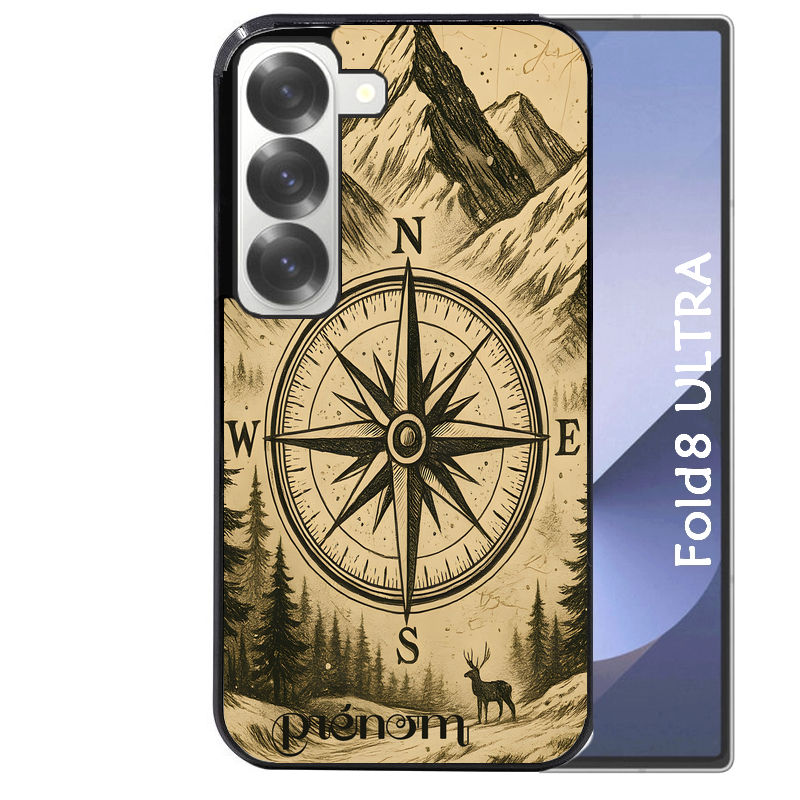 Coque pour Z Fold 8 / ULTRA personnalisée voyage et boussole