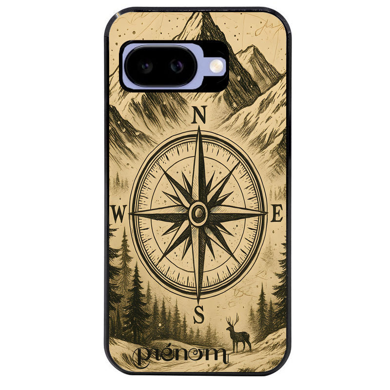 Coque pour Pixel 8A 9A 10A personnalisée voyage et boussole