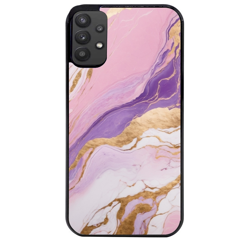 Coque noire taperso pour galaxy A22 A32 A52 A52S 4G 5G  avec motif marbre violet protection antichoc personnalisée