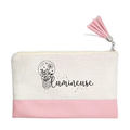 Pochette motif lumineuse en toile et simili cuir
