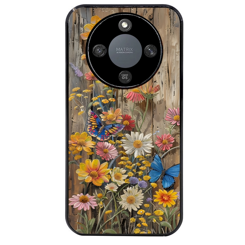 Coque noire taperso pour Magic 8 LITE et PRO avec motif bois et papillon 1 protection antichoc personnalisée