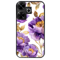 Coque noire taperso pour POCO M6 4G avec motif fleur pivoine protection antichoc personnalisée