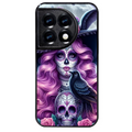 Coque noire taperso pour OnePlus 11 et 12 avec motif tete de mort calavera et corbeau protection antichoc personnalisée