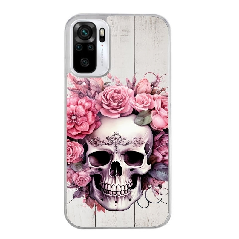 Coque taperso pour Redmi Note 10 4G 5G PRO 10S avec motif tete de mort floral protection antichoc personnalisée