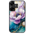 Coque noire taperso pour POCO M6 4G avec motif marbre fleur protection antichoc personnalisée