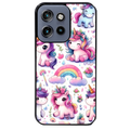 Coque noire taperso pour Moto Edge 60 et Neo Fusion Pro avec motif licorne arc en ciel protection antichoc personnalisée