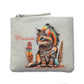 Porte monnaie personnalisé chat indien ivoire en feutrine en feutrine ivoire