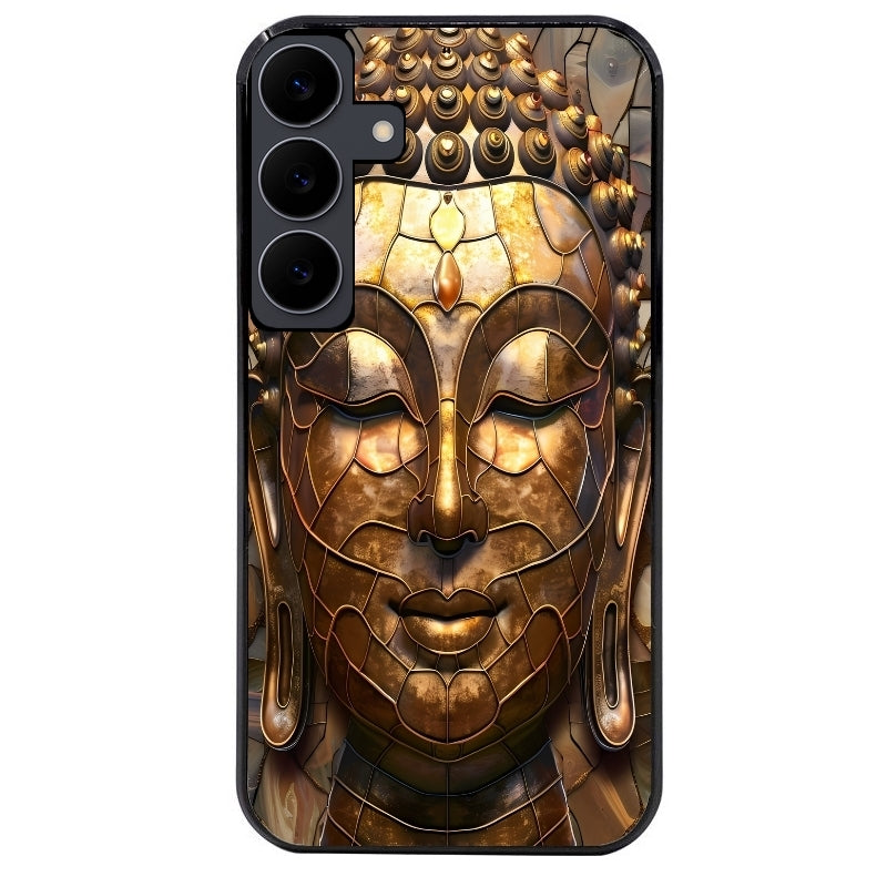 Coque noire taperso pour galaxy A06 A16 A26 A36 A56 avec motif bouddha et mosaique protection antichoc personnalisée