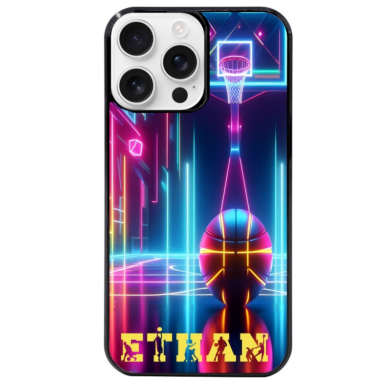 Coque noire taperso pour Iphone 16 16E PLUS MAX PRO avec motif basket electro personnalisee protection antichoc personnalisée
