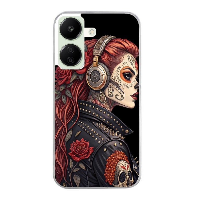 Coque taperso pour POCO C65 4G avec motif tete de mort rock protection antichoc personnalisée