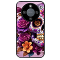 Coque noire taperso pour Magic 5 6 LITE et PRO avec motif tete de mort calavera violette protection antichoc personnalisée