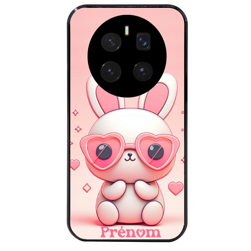 Coque noire taperso pour Magic 7 LITE et PRO avec motif lapin lunettes personnalisee protection antichoc personnalisée