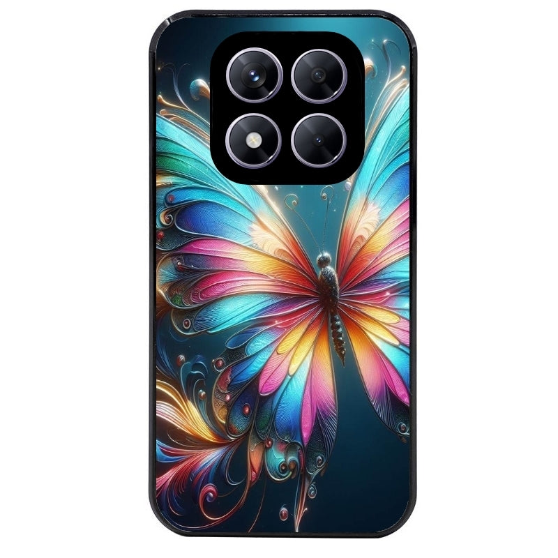 Coque noire taperso pour Redmi Note 14 et PRO PLUS 4G 5G avec motif papillon arc protection antichoc personnalisée