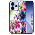 Coque noire taperso pour OPPO Reno 15 et F FS 5G avec motif fleur fluo protection antichoc personnalisée