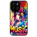 Coque noire taperso pour Honor 70 LITE 90 et LITE avec motif anime manga et music protection antichoc personnalisée
