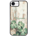 Coque noire taperso pour Iphone 17 17E AIR MAX PRO avec motif bois et trefle personnalisee protection antichoc personnalisée
