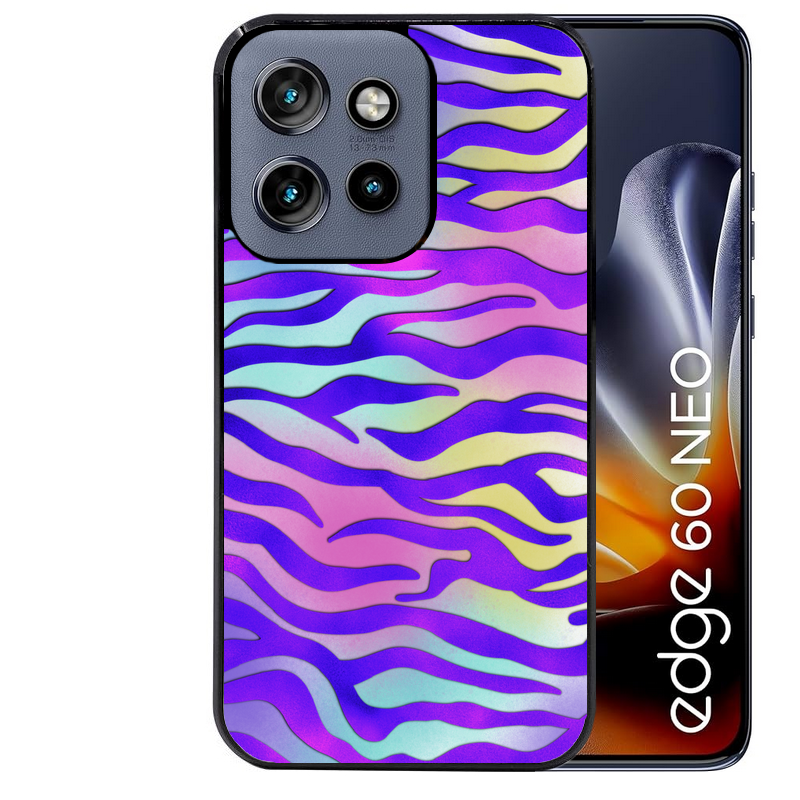 Coque noire taperso pour Moto Edge 60 et Neo Fusion Pro avec motif zebre color protection antichoc personnalisée