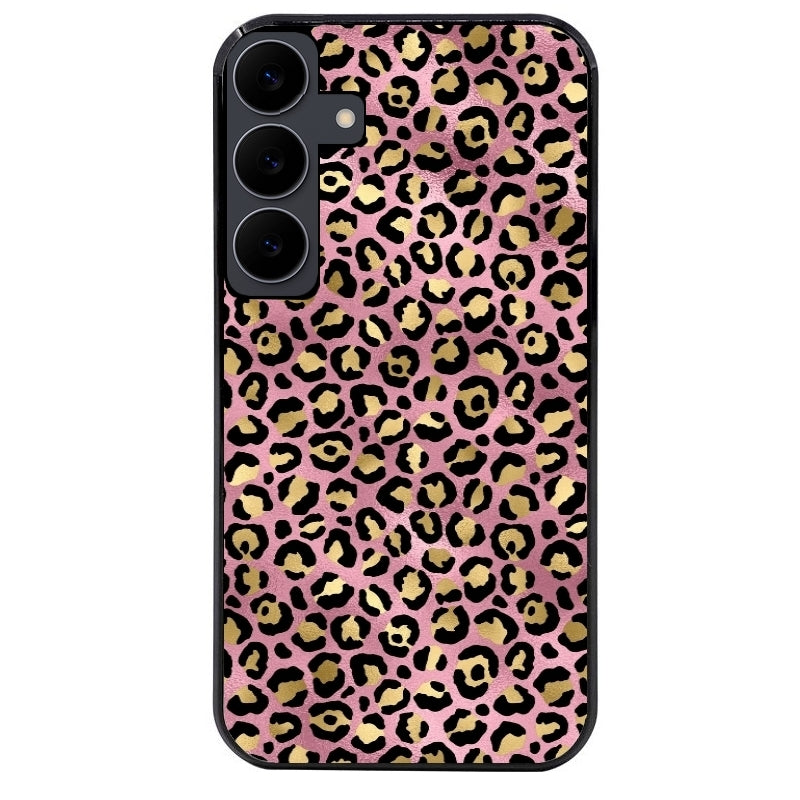 Coque noire taperso pour galaxy Z Fold 6 et 7 avec motif leopard rose protection antichoc personnalisée