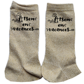 Chaussettes paillettes doré motif atsem en vacances