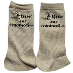 Chaussettes paillettes doré motif atsem en vacances
