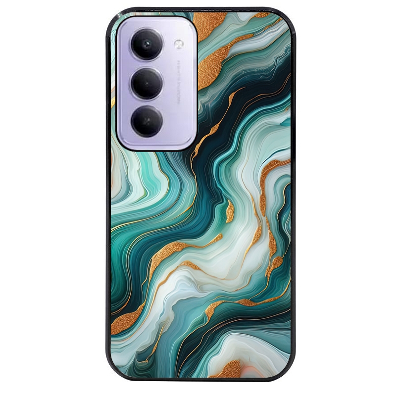 Coque noire taperso pour Redmi 15 4G et 5G avec motif marbre vert protection antichoc personnalisée
