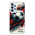 Coque taperso pour Galaxy A13 4G et 5G A23 A53 avec motif ballon foot avec prenom protection antichoc personnalisée
