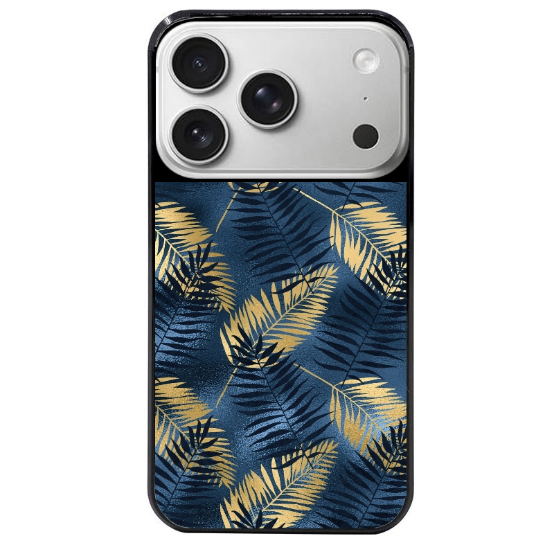 Coque noire taperso pour Iphone 17 17E AIR MAX PRO avec motif palmier bleu protection antichoc personnalisée
