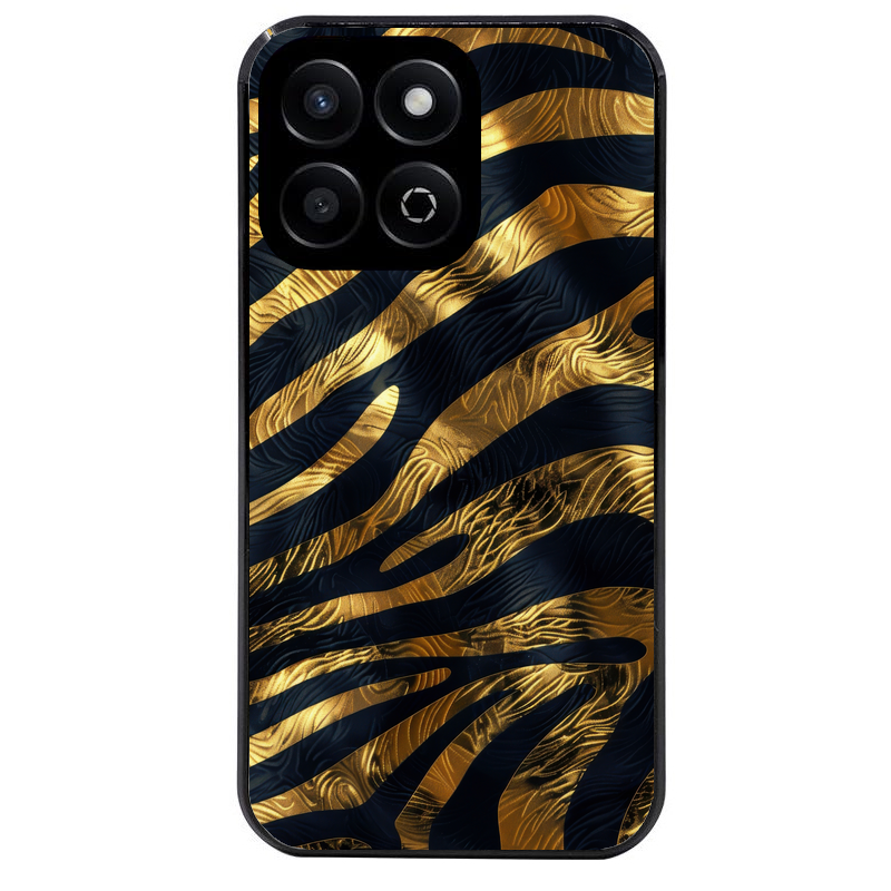 Coque noire taperso pour Honor 200 et Lite Pro Smart avec motif zebre gold protection antichoc personnalisée