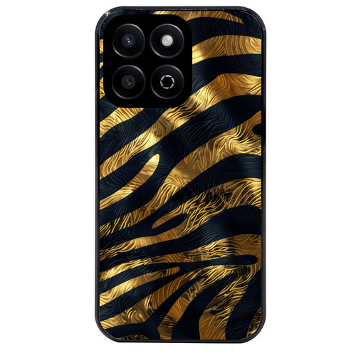 Coque noire taperso pour Honor X8 5G avec motif zebre gold protection antichoc personnalisée